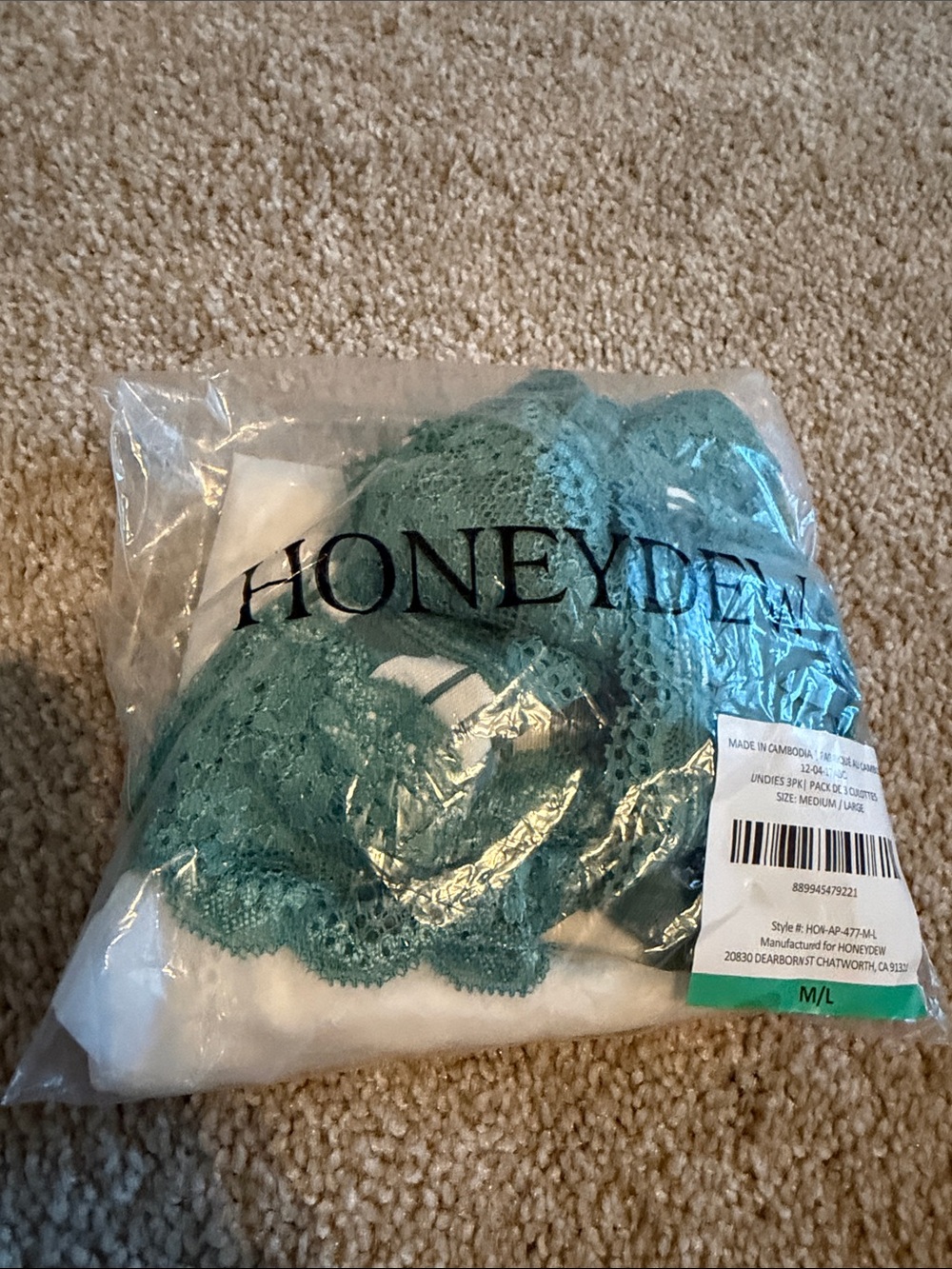 NWT Thong Underwear, 3 thongs